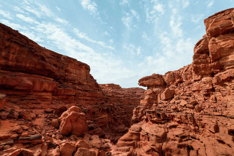 The Colored Canyon in Sinia Mounatins for hiking and safari activities