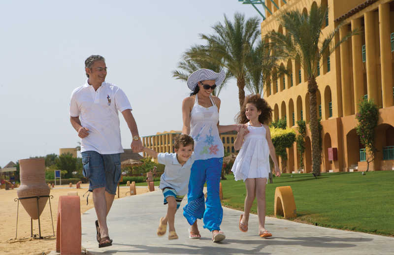 A family has fun around Taba Heights Destination