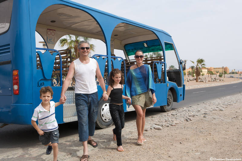 A family spend their family vacation at Taba Heights Resort in Egypt