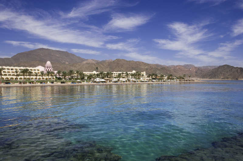 A view for Mosaique Beach Resort from the sea in Taba Heights